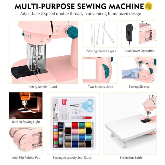 Magicfly Pink Mini Sewing Machine - Picture 4 of 9